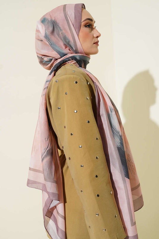 Lina Desenli Soft Şal Latte