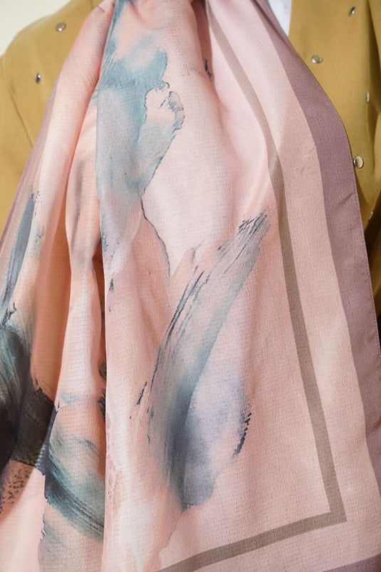 Lina Desenli Soft Şal Latte