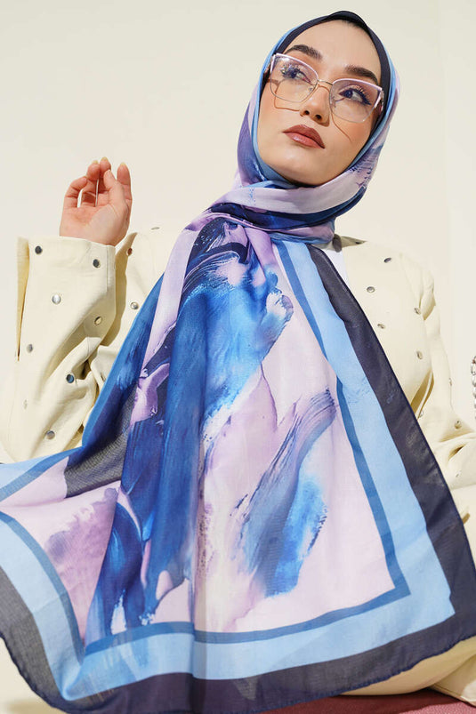 Lina Patterned Soft Scarf Lilac