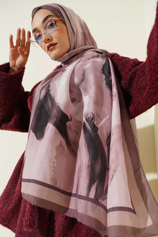 Lina Desenli Soft Şal Soft Kahve