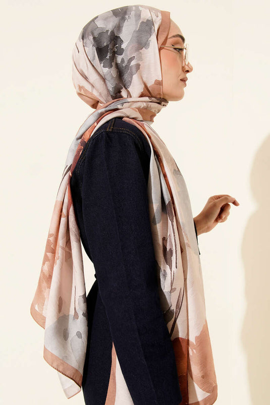 Linea Series Patterned Scarf Latte