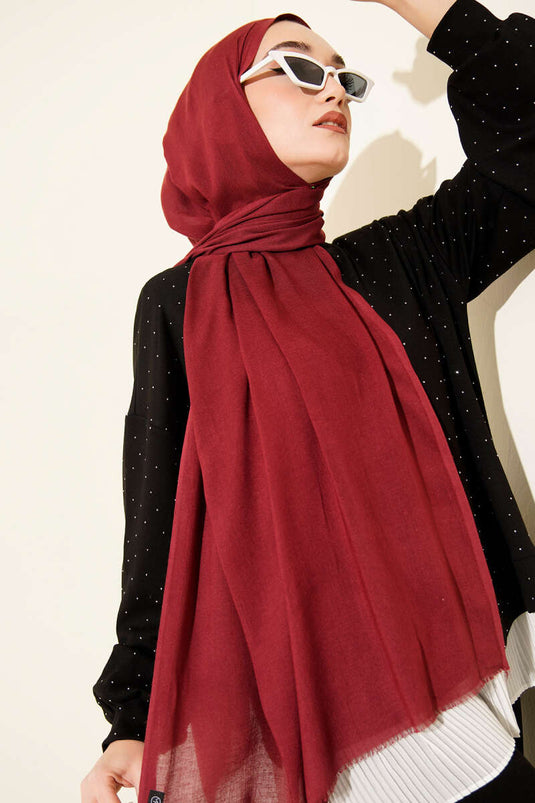 Liora Pamuk Şal Bordo -83