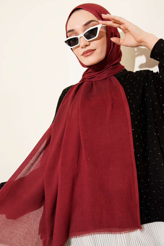 ليورا شال قطن عنابي -83