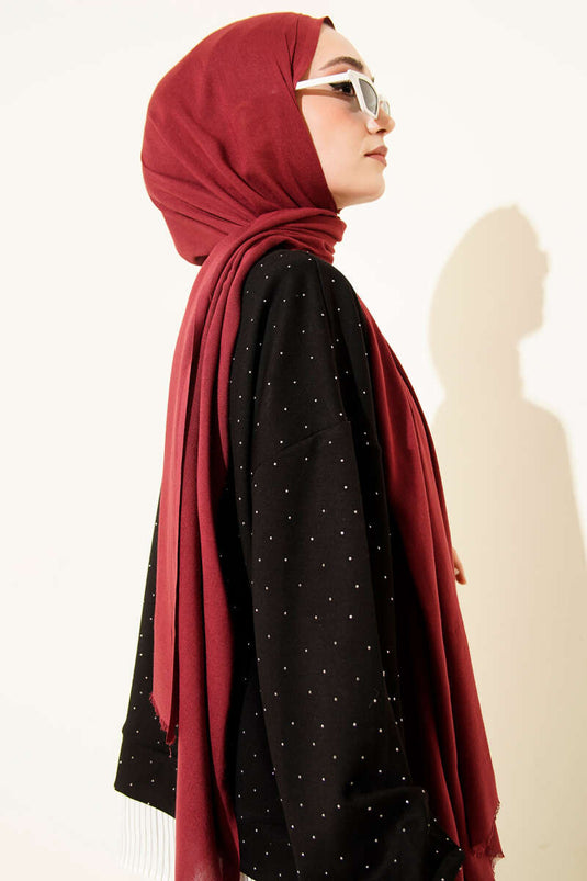 ليورا شال قطن عنابي -83