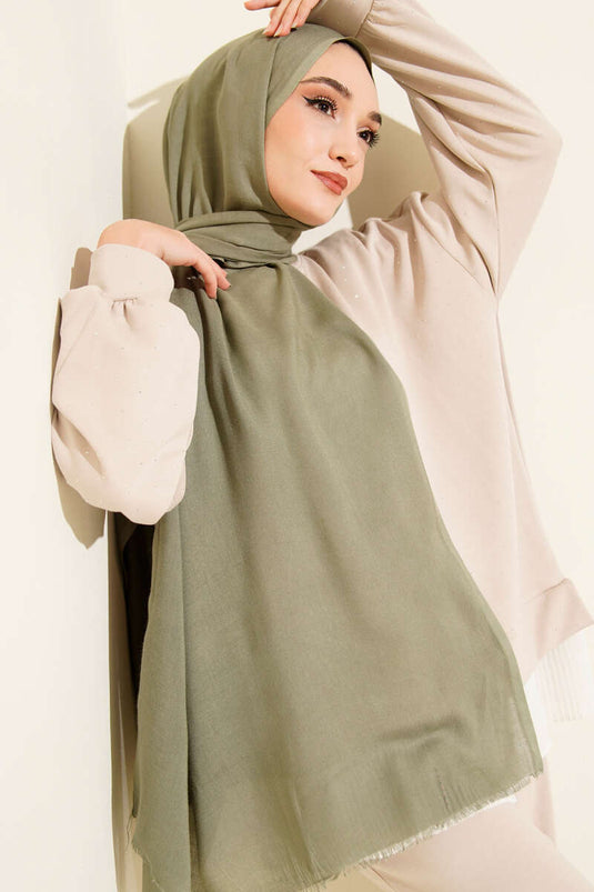 Sciarpa di Lana Liora Verde Guscio -80