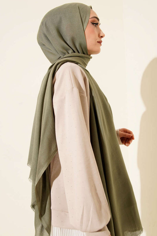 Sciarpa di Lana Liora Verde Guscio -80
