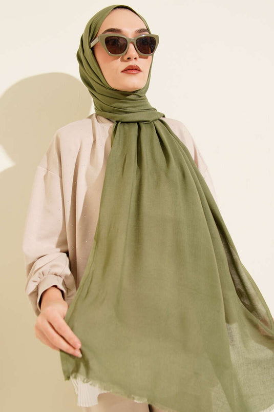 Liora Cotton Shawl Khaki -61