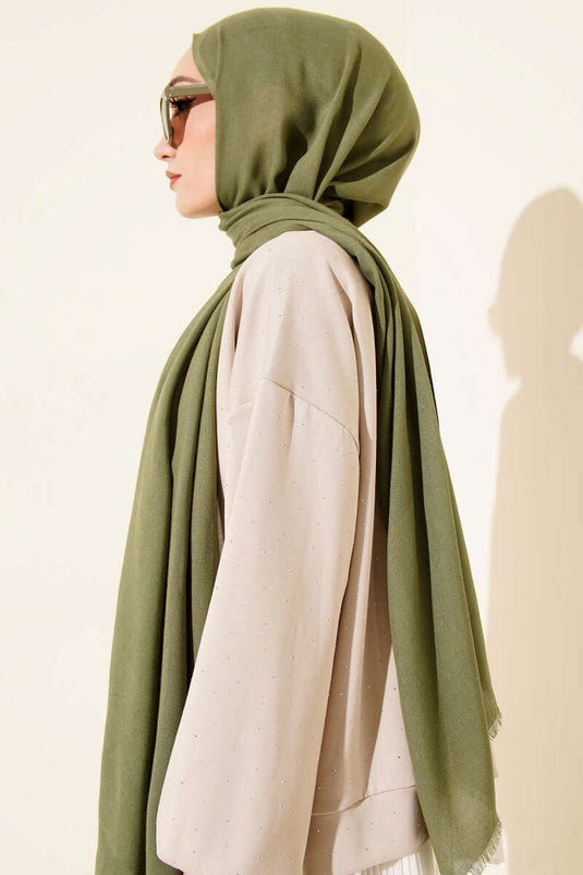 Liora Cotton Shawl Khaki -61