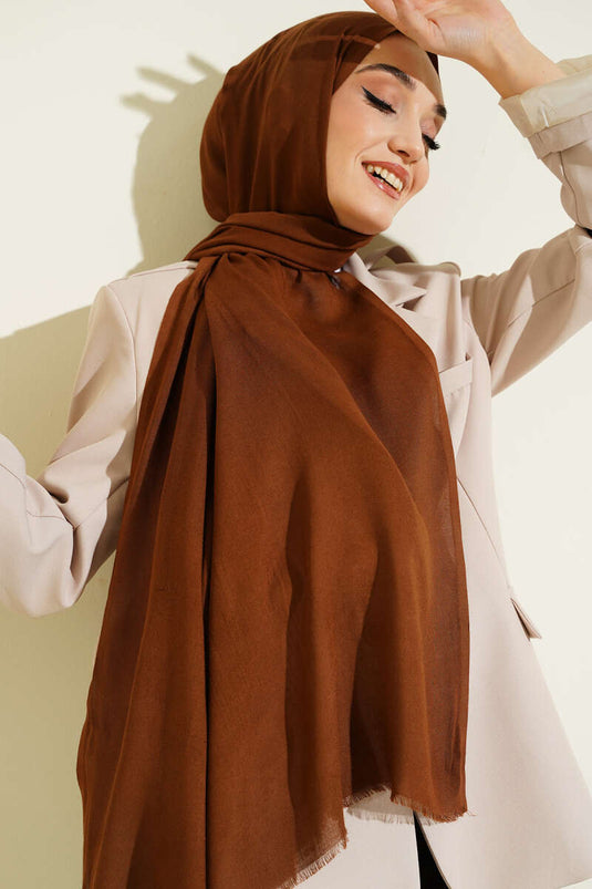 Châle en coton Liora Marron -11