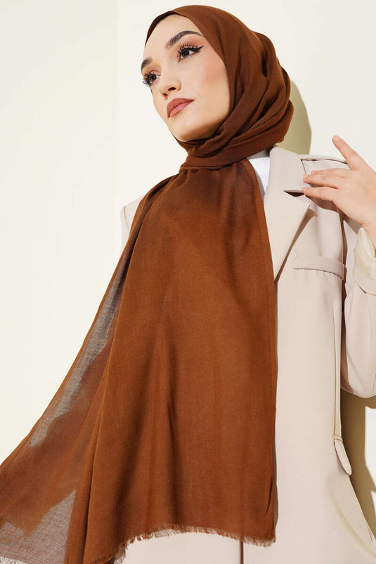 Liora Cotton Shawl Brown -11