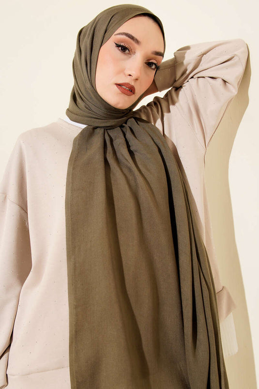 Liora Pamuk Şal Kamuflaj Yeşili -143