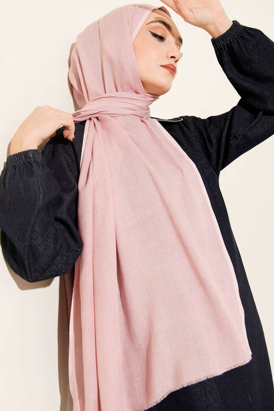 Liora Châle en Coton Couleur Poudre -14