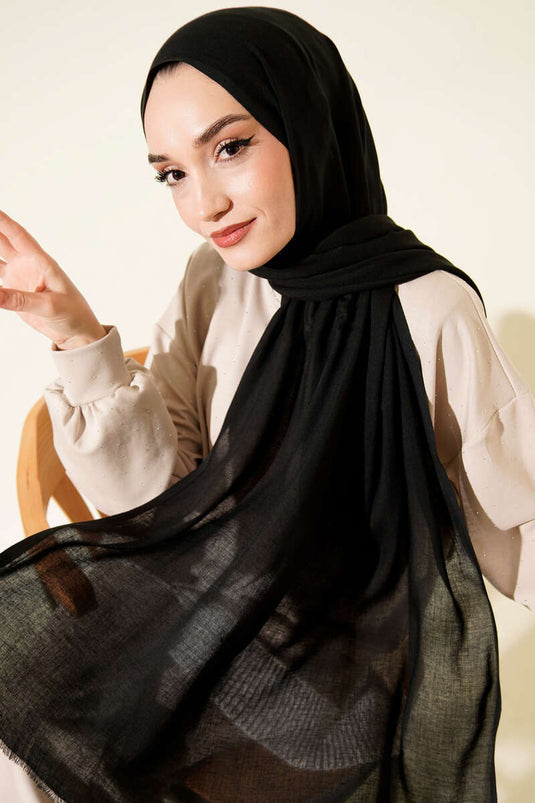 Liora Pamuk Şal Siyah -2