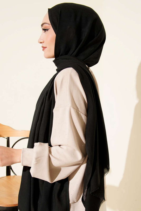 Liora Cotton Shawl Black -2