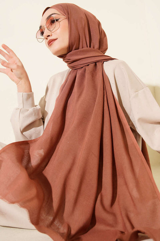 Liora Cotton Shawl Cinnamon -168