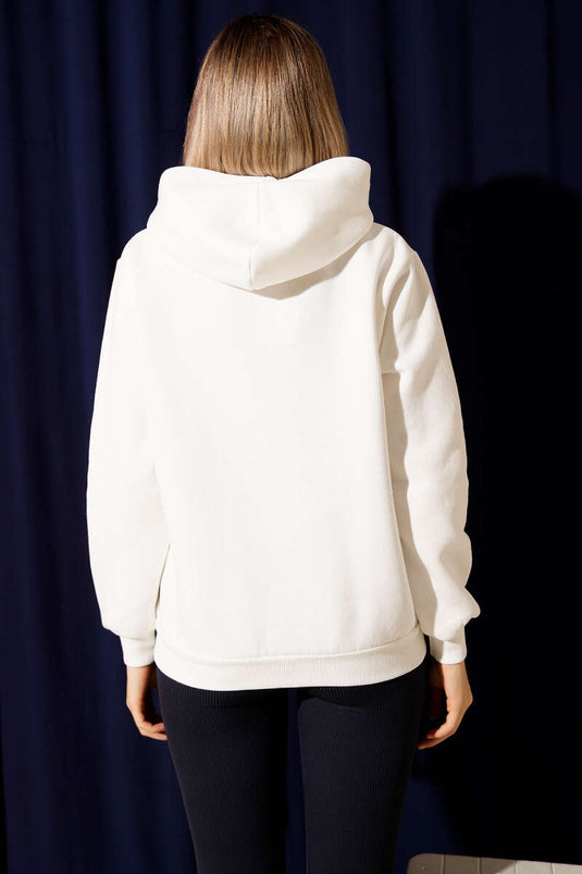 Sudadera cepillada con estampado de Los Ángeles, color crudo