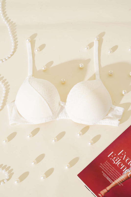 Lotus Support Jacquard Bra Ecru