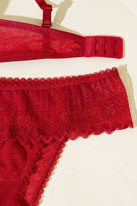 طقم حمالة صدر جاكار بظهر لوتس - بورجوندي