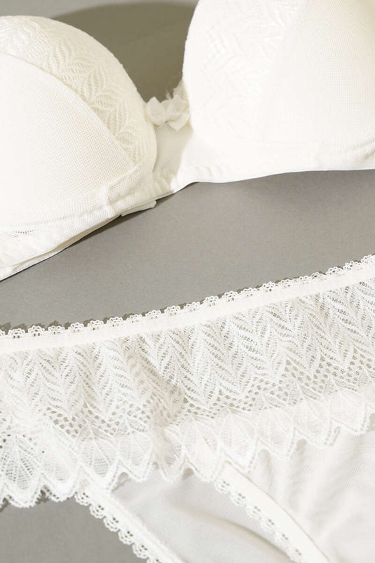Ensemble soutien-gorge et brassière Lotus Supported Jacquard Écru