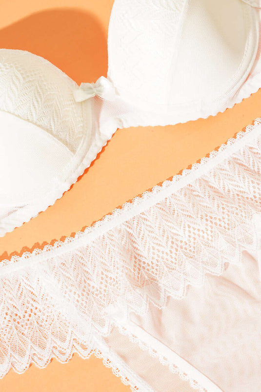 Lotus Non-Padded Jacquard Bra Set Ecru