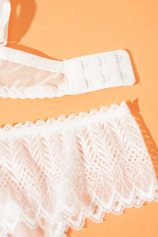 Lotus Desteksiz Jakar Sütyen Takım Ekru