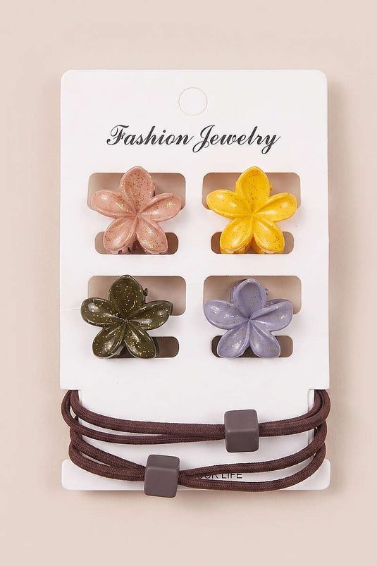 Lotus Set with Elastic Clip Dark Brown