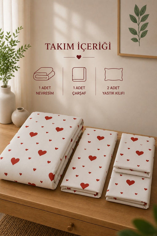 Love ensemble de housse de couette double blanc