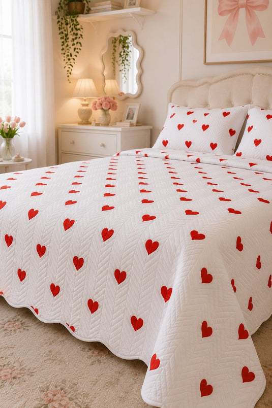 Love Ensemble de Drap-Housse Double Blanc