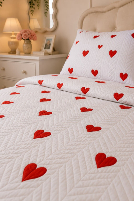 Love Ensemble de Drap-Housse Double Blanc
