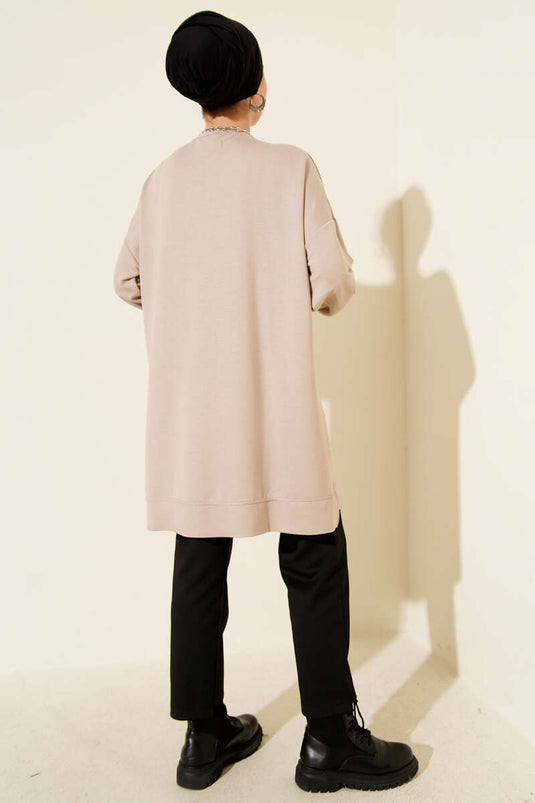 Loyşa Arma Detaylı Salaş Tunik Bej