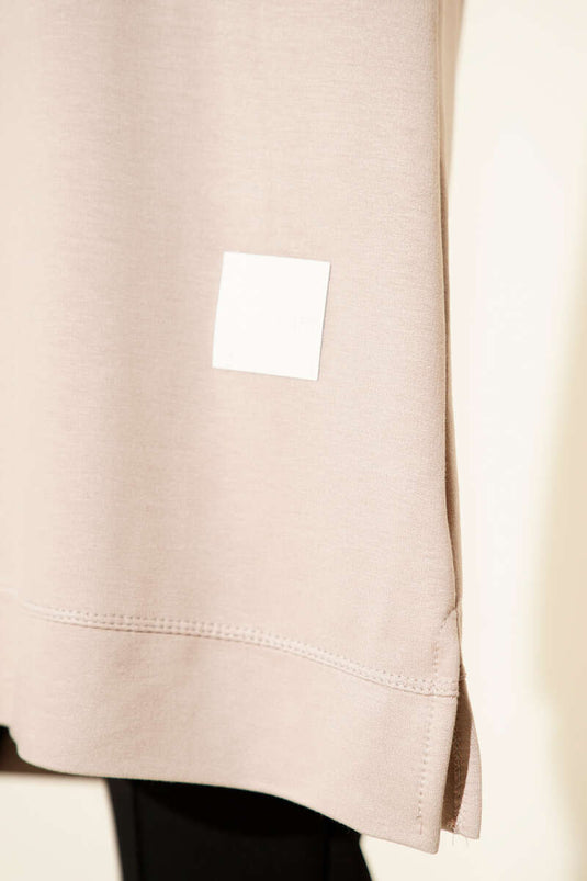 Loyşa Emblem Detailed Casual Tunic Beige