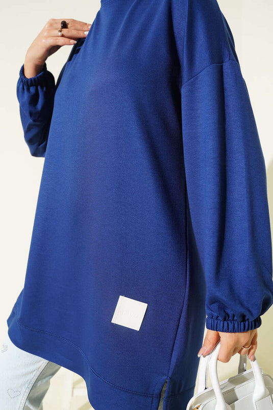 Loyşa Emblem Detailed Loose Tunic Indigo