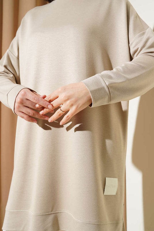 Loyşa Armalı Basic Tunik Bej