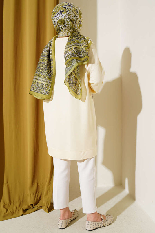 Loyşa Armalı Basic Tunik Sarı