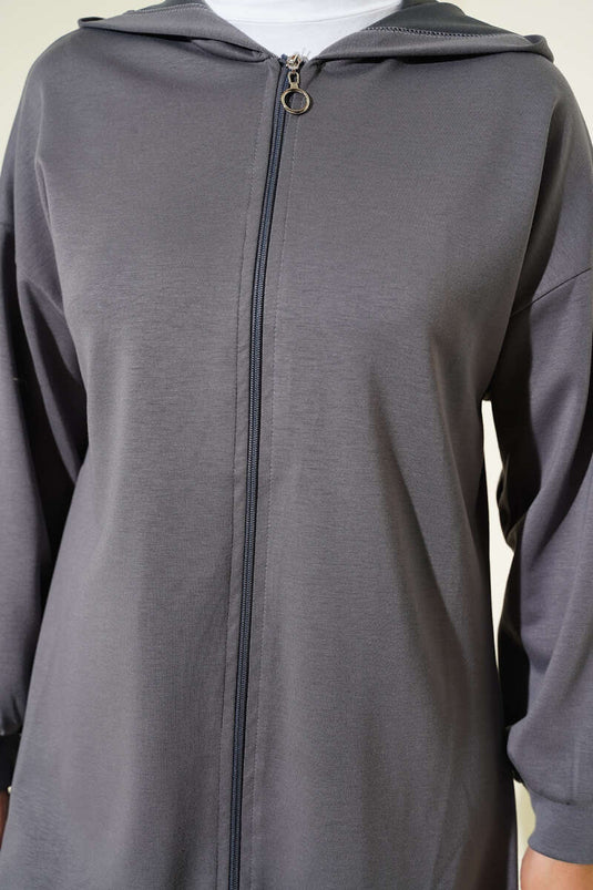 Loysa Basic Tweedelig Set met Capuchon Grijs