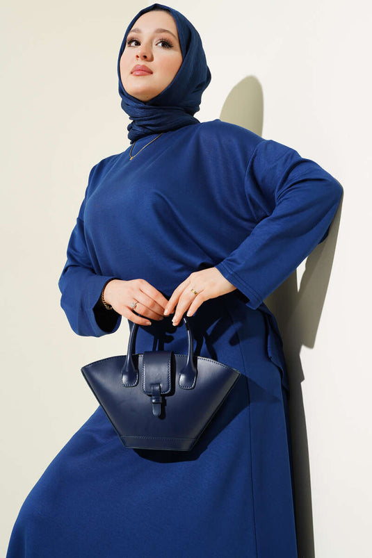 Loyşa Basic Tunic Skirt Two Piece Set Parliament