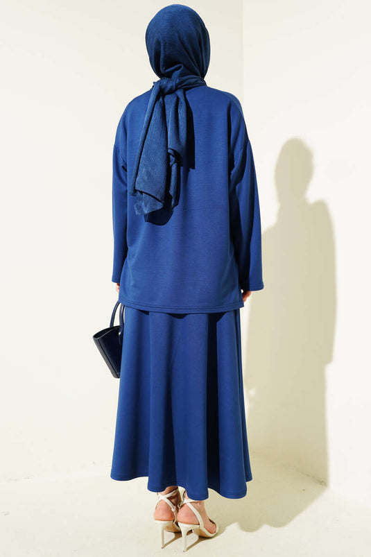 Loyşa Basic Tunic Skirt Two Piece Set Parliament