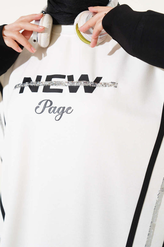 Loysha Printed Sequined Two Piece Suit Black