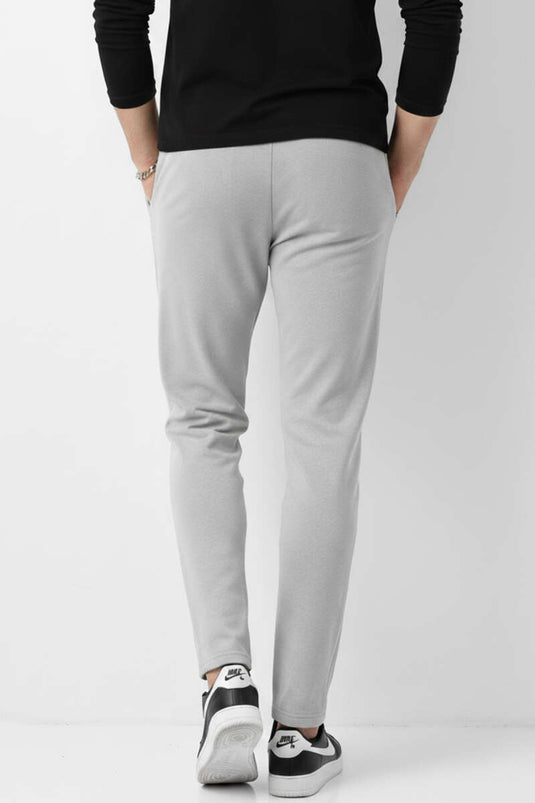 Pantalon homme gris en lycra avec cordon à la taille Loyşa Bel