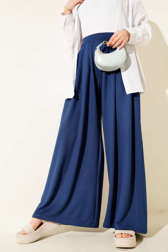 Pantalones Shalwar con cintura elástica Loyşa Azul Marino