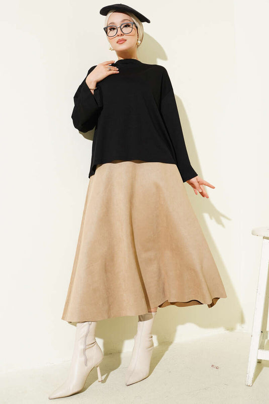 Loyşa Wrist Crest Basic Blouse Black