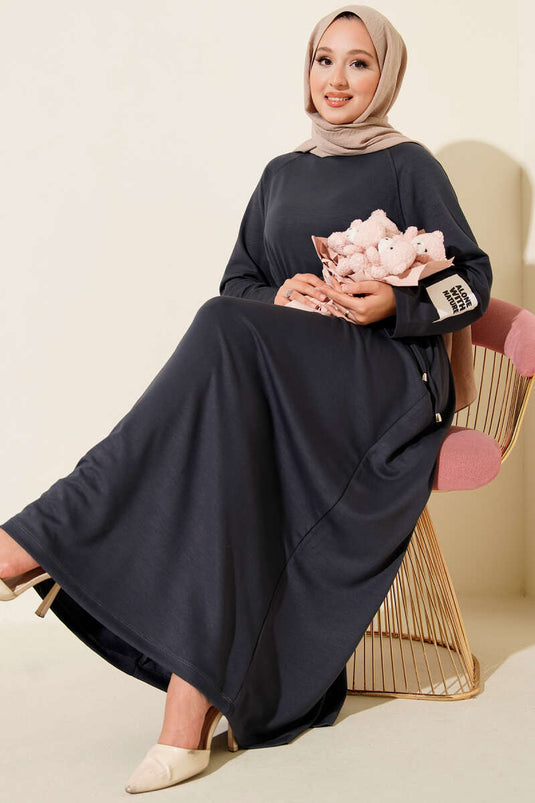 Robe ceinturée à blason Loyşa, couleur fumée