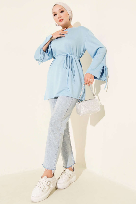 Loysha Wrist Rope Tied Tunic Blue