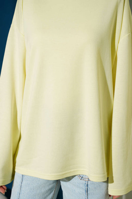 Loyşa Düşük Omuz Basic Tunik Sarı