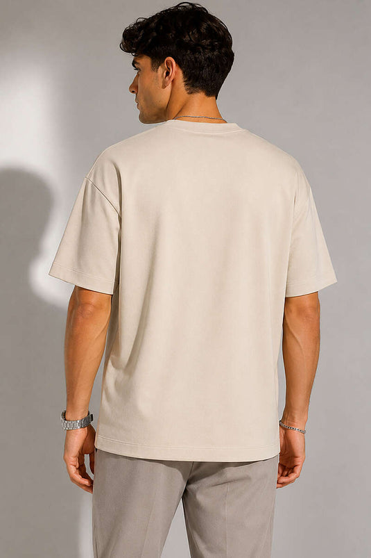 Loyşa Erkek Basic T-shirt Bej