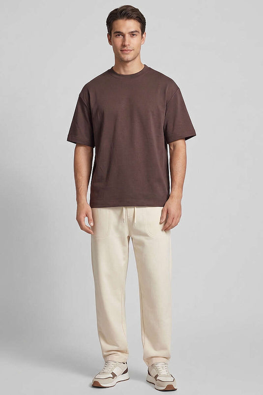 T-shirt basique pour homme Loyşa, couleur café