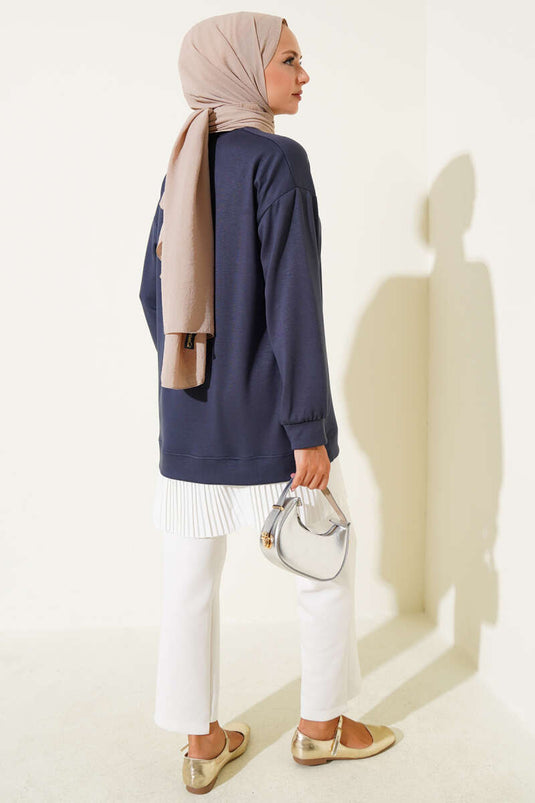 Loyşa Eteği Pileli Tunik Füme