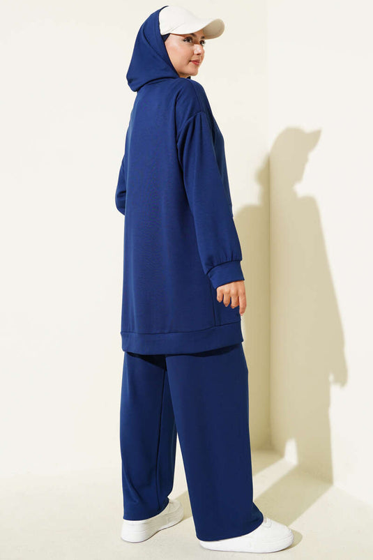 Loyşa Zweiteiliger Anzug mit Reißverschluss und Kapuze, Marineblau