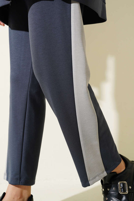 Loyşa Garnili Kapüşonlu İkili Takım Füme