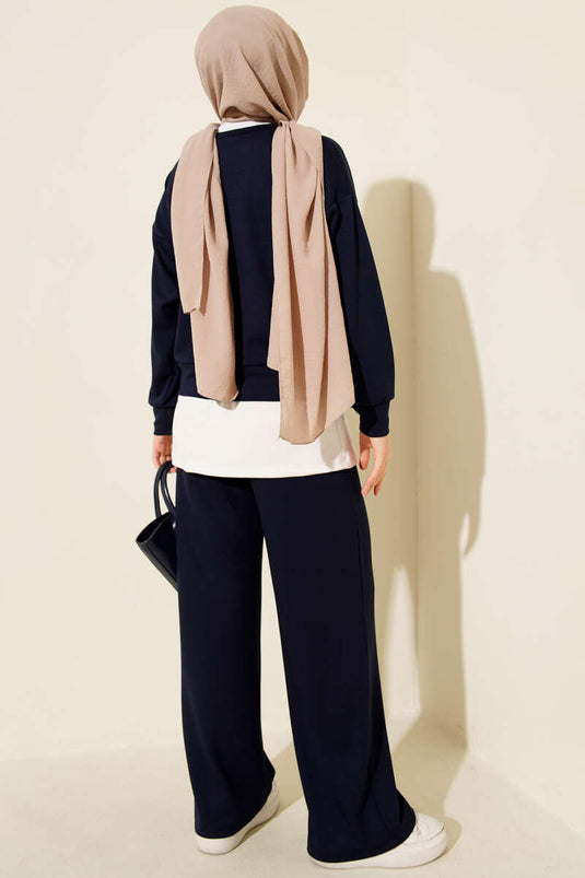 طقم لويزا روز مكون من قطعتين باللون الأزرق الداكن